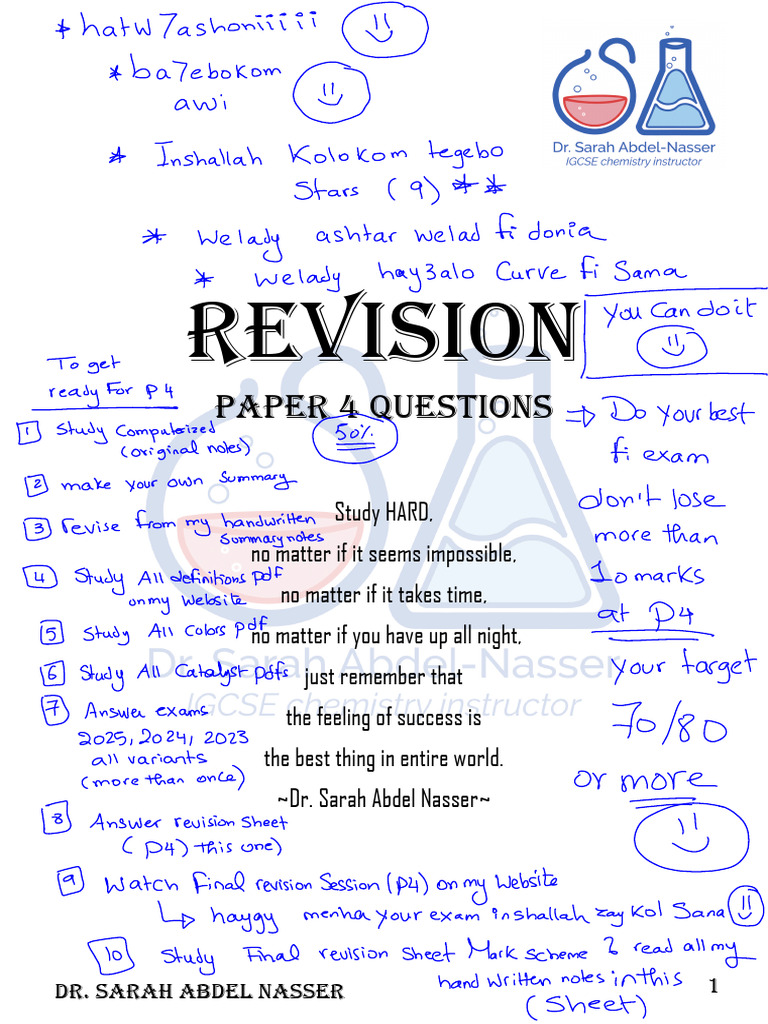 Paper 4 EDITS Final Revision Sheet 2026 Final | PDF | Ion | Chemical Bond