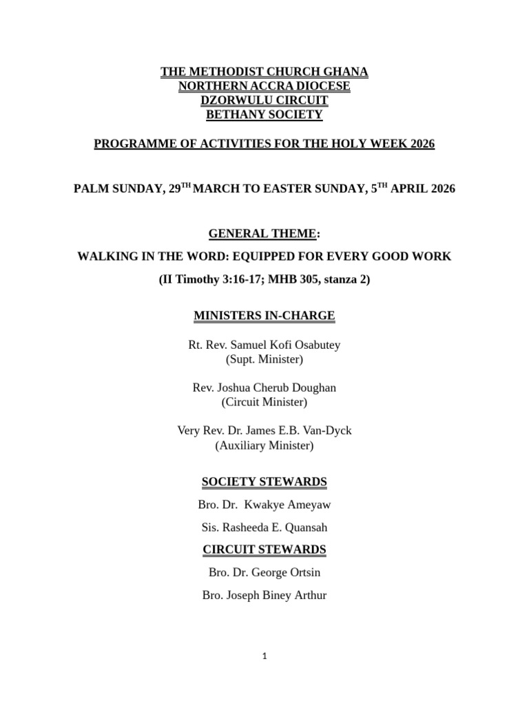 Passion Week and Easter Program 2026 | PDF | Hymns | Christian Worship ...