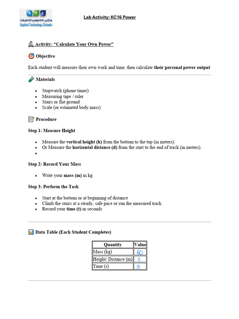 Power Activity | PDF