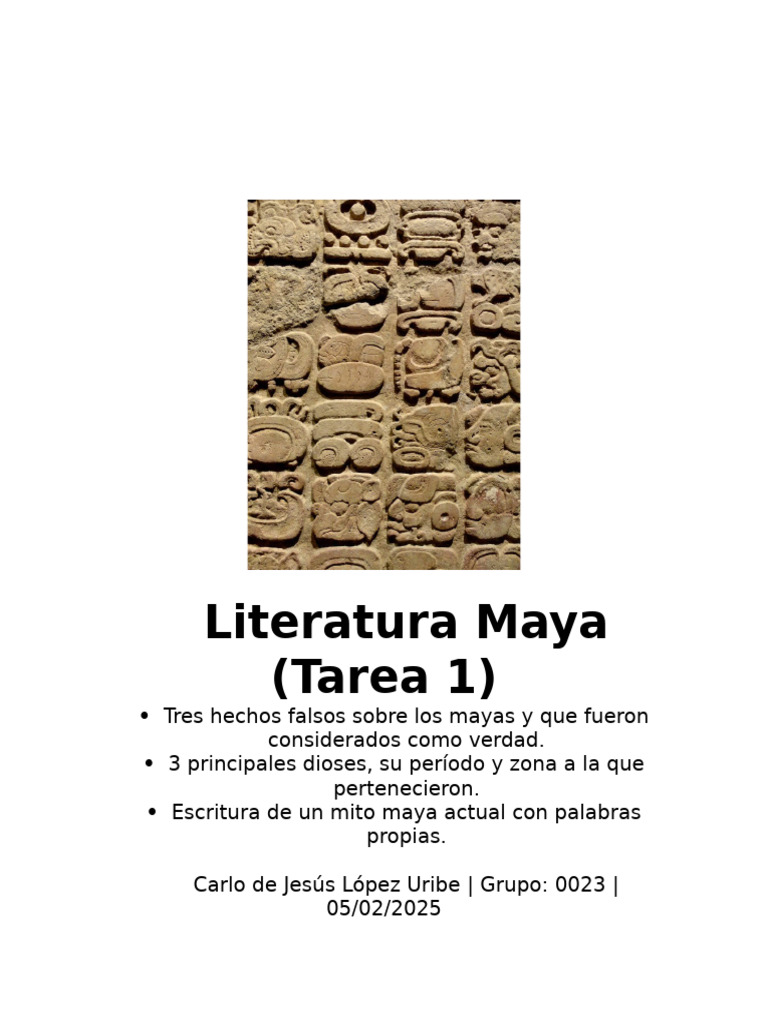 Literatura Maya | PDF | Civilización maya