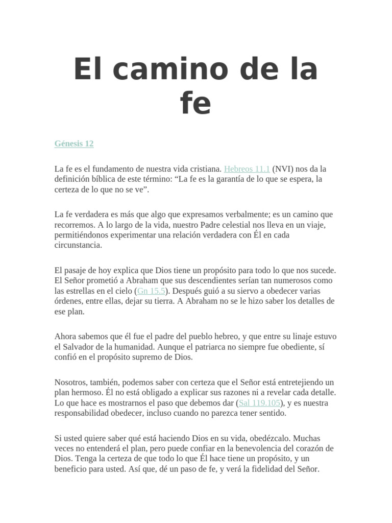 El camino de la fe | PDF