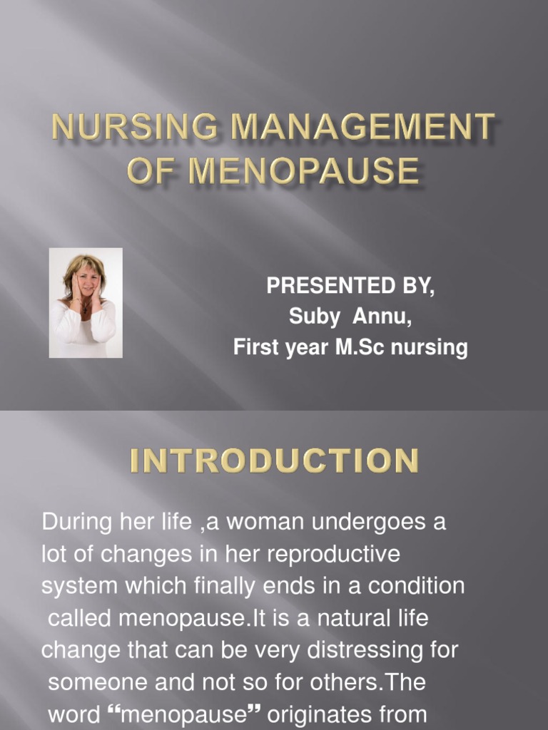 nursing research studies on menopause