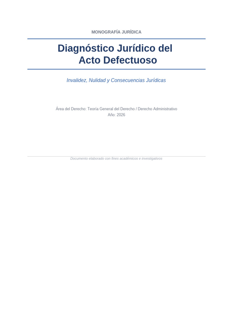 Monografia_Acto_Defectuoso | PDF | Nulo (ley) | Intención (Derecho Penal)