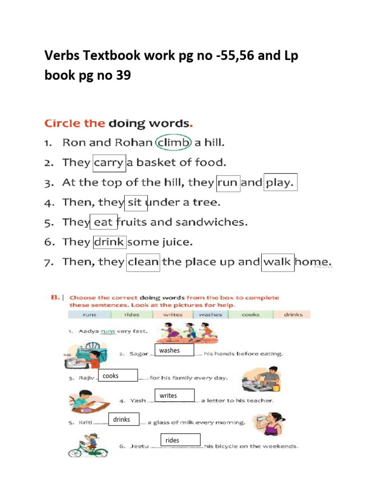 Verbs Textbook and LP Book Notes | PDF