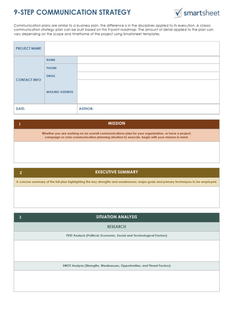 9 Steps Communication Strategy Template PDF | PDF | Target Audience ...
