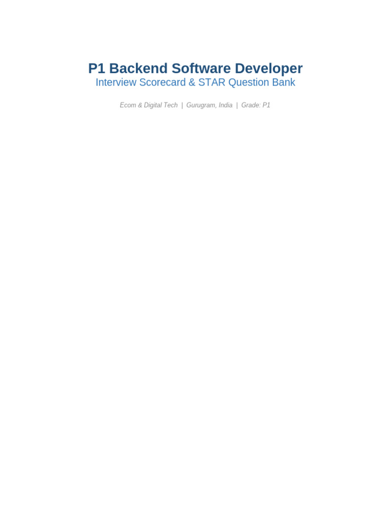 P1 Backend Interview Kit | PDF | Software Engineering | Computing