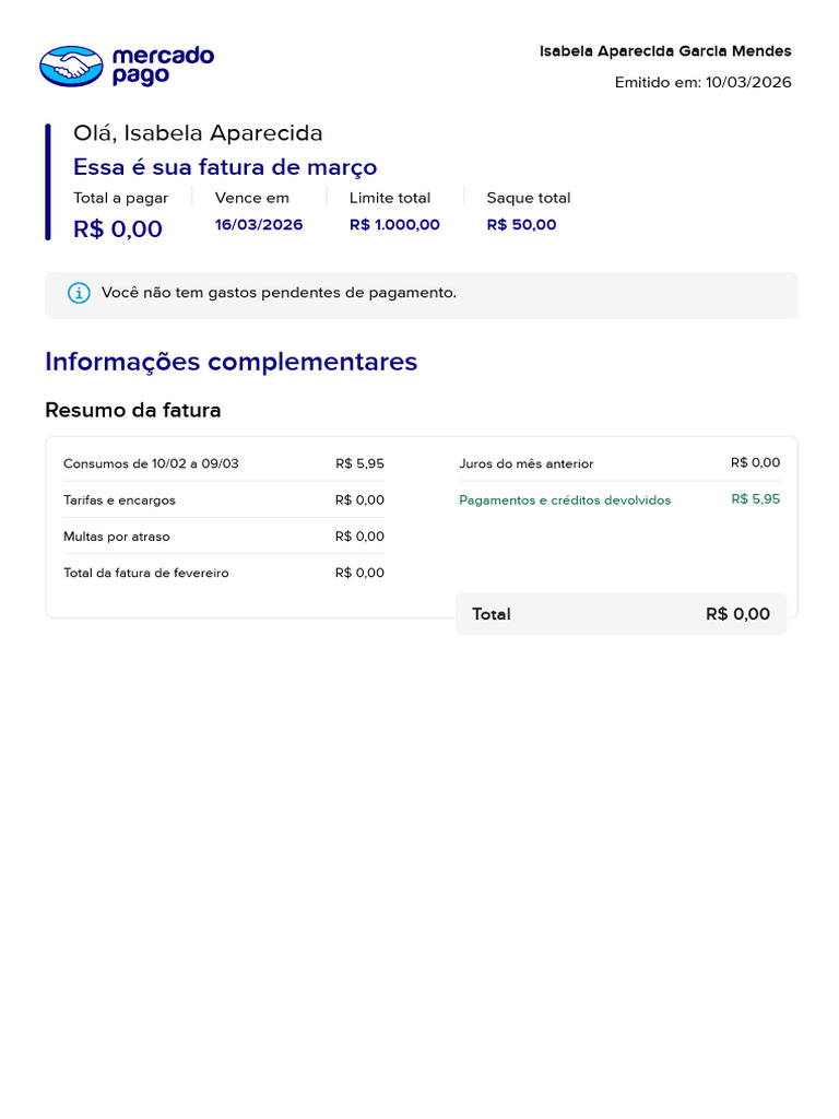 Credit Card MP Statement | PDF | Cartão de crédito | Juros