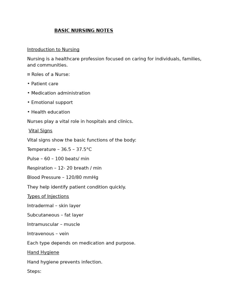 Nursing Simple Notes | PDF