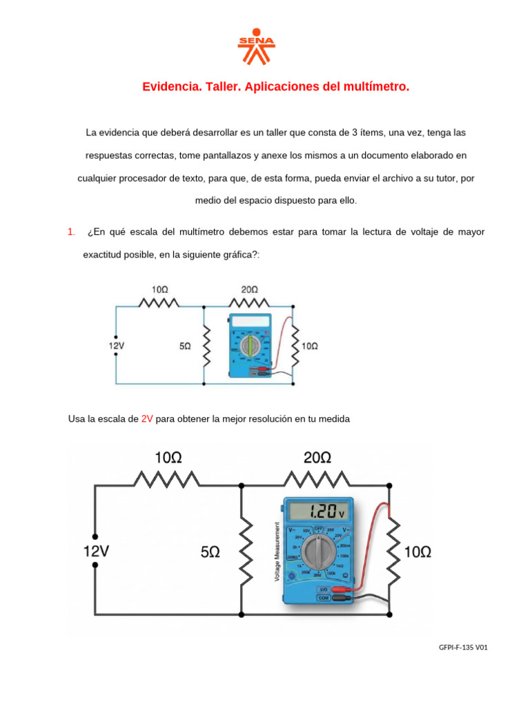 Taller de Aprendizaje 2 | PDF | Resistencia Eléctrica y Conductancia ...