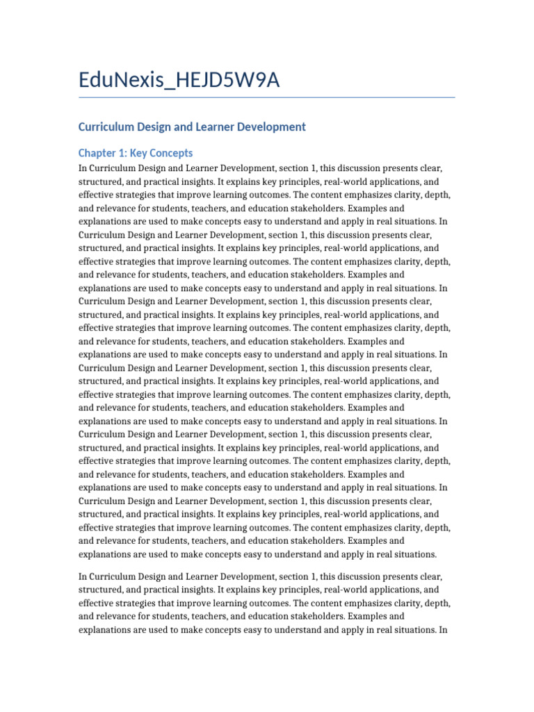 Curriculum Design | PDF | Curriculum | Learning
