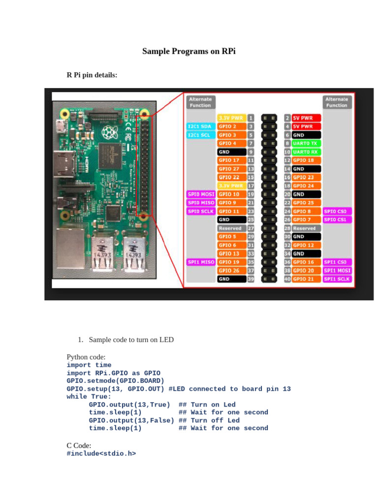 RPi SamplePrograms 1 | PDF