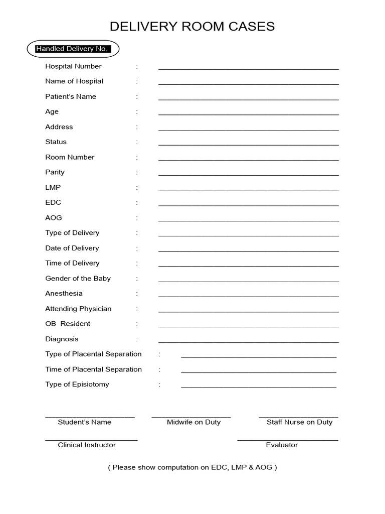 Delivery Room Cases | PDF