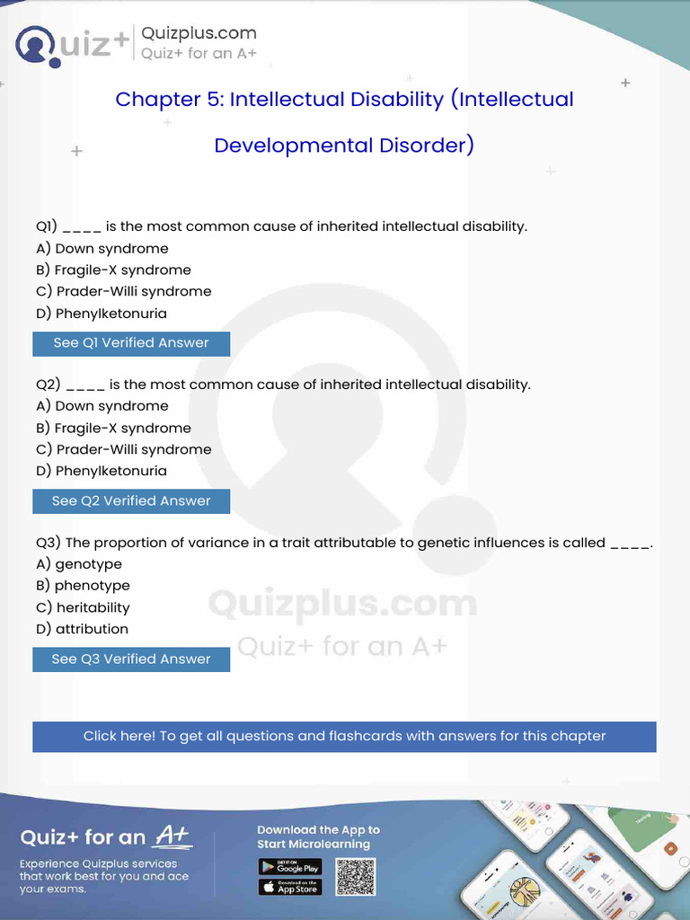 Is the Most Common Cause of Inherited Intellectual Disability | PDF ...