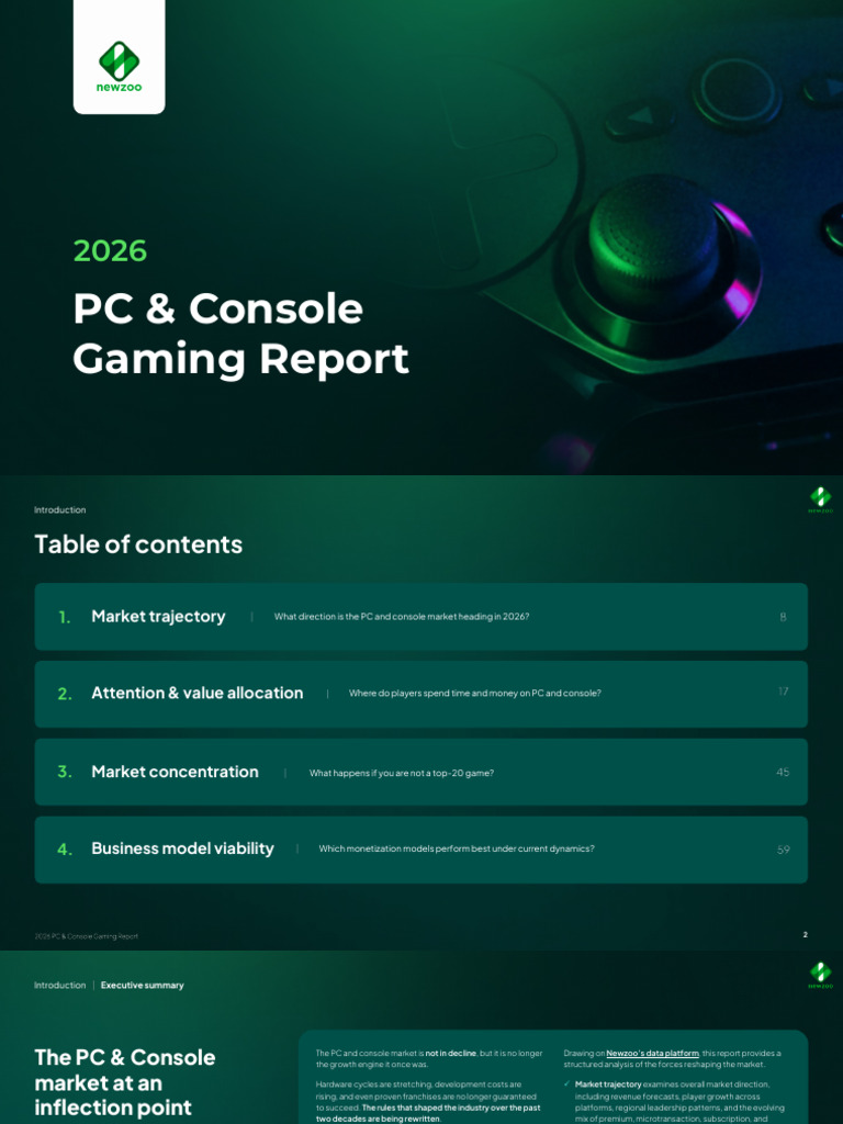 Newzoo - 2026 PC and Console Gaming Report | PDF | Video Game Consoles ...