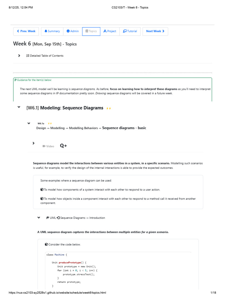 CS2103_T - Week 6 - Topics | PDF | Debugging | Unified Modeling Language