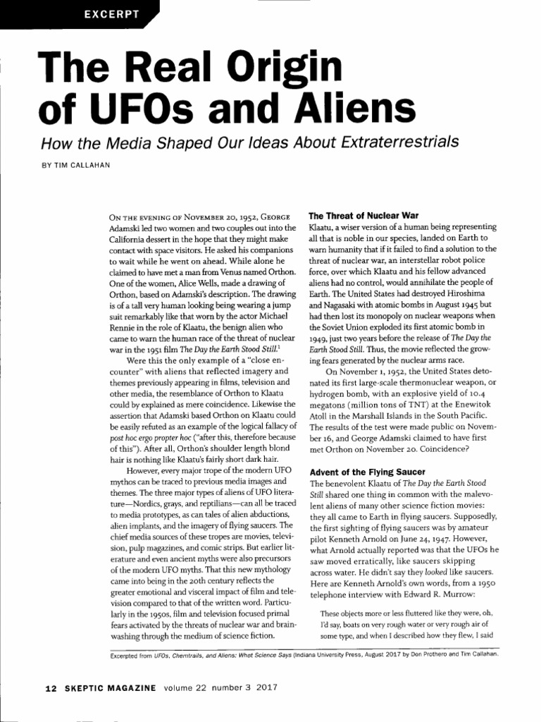 The Real Origin of UFOs and Al | PDF
