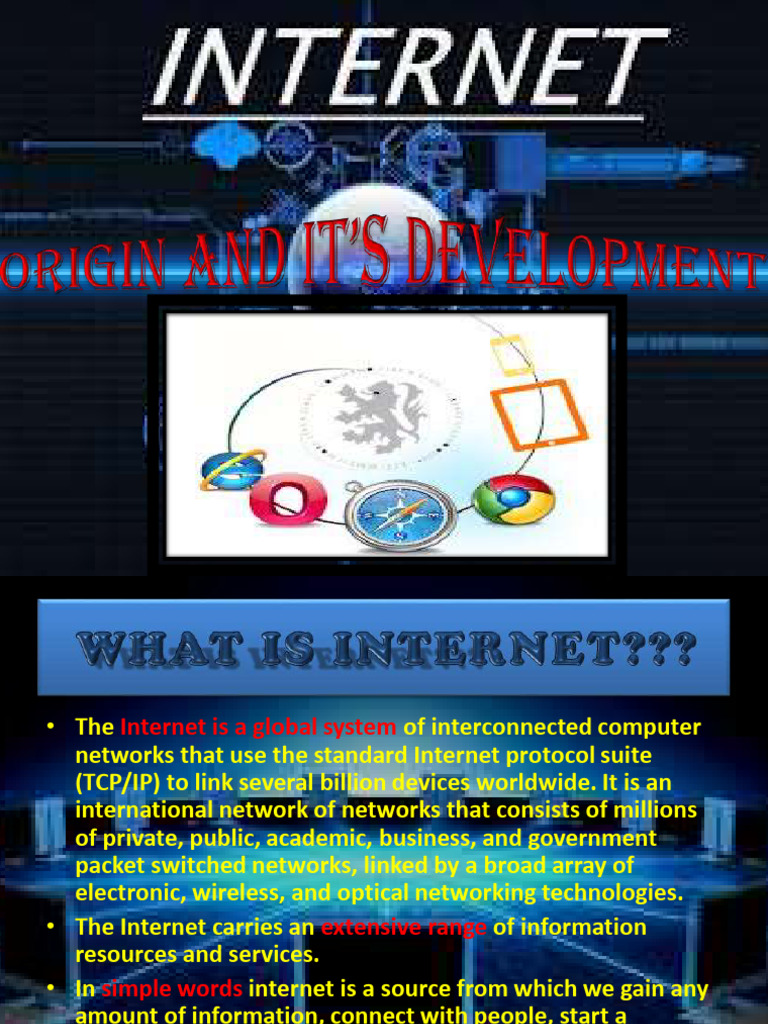 Origin and It's Development | PDF | Computer Network | Internet