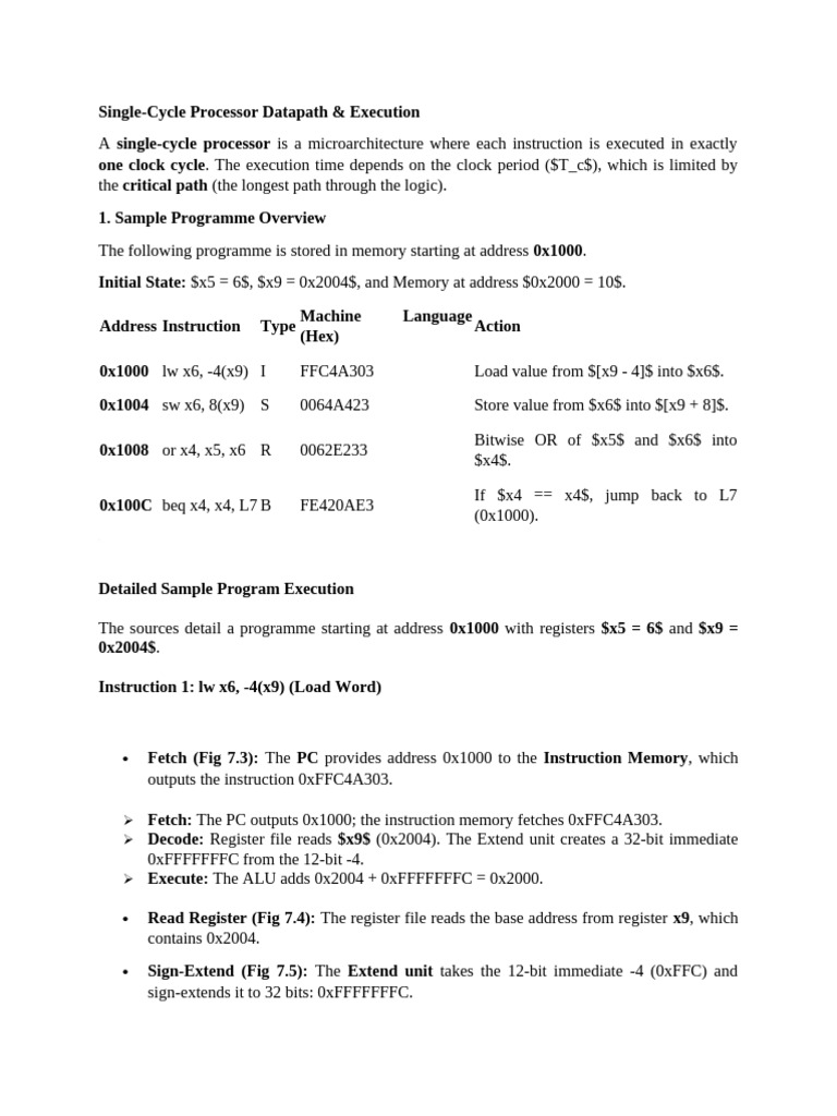 Single Cycle Processor | PDF | Central Processing Unit | Office Equipment