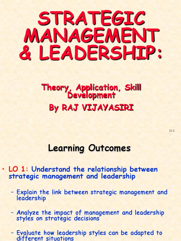 Strategic Management & Leadership - V1 | PDF | Strategic Leadership ...