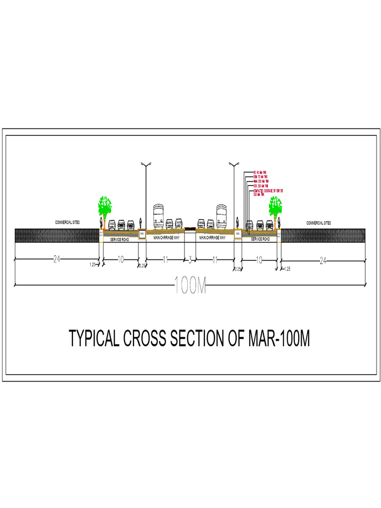 Typical Cross Section-100m ROW _21!11!2023-Model | PDF