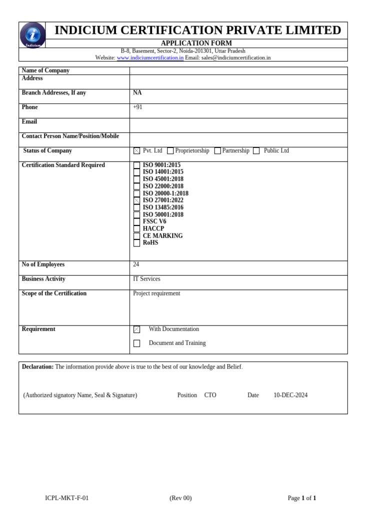 ICPL Application Form[1] | PDF