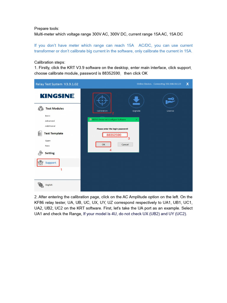 KF86 AC Amplitude calibrate steps | PDF | Amplitude | Calibration