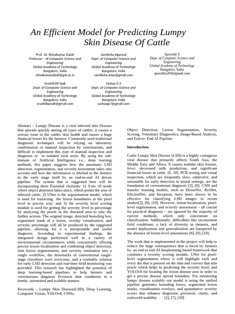 An Efficient Model for Lumpy Skin Disease Detection (1)-1 | PDF | Image ...