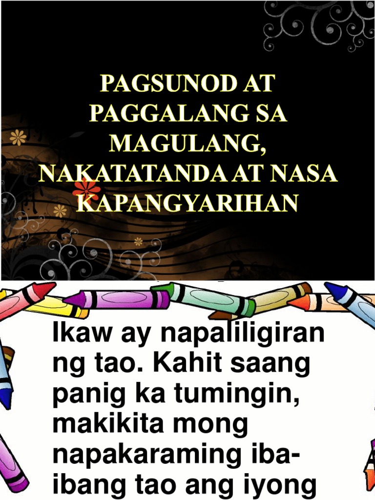 Pagsunod at Paggalang Sa Magulang, Nakatatanda At