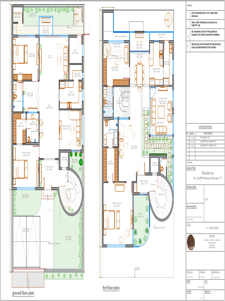 Ground & First Floor Layout Plan for Approval | PDF