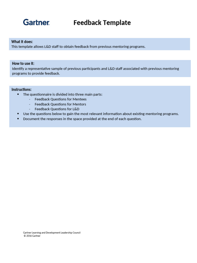 2 1 Mentoring Program Feedback Template | PDF | Mentorship | Chess Openings