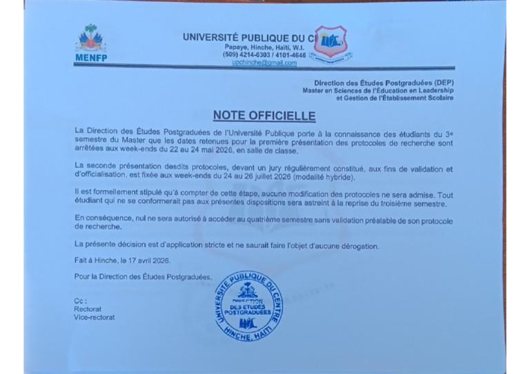 Note Officielle | PDF
