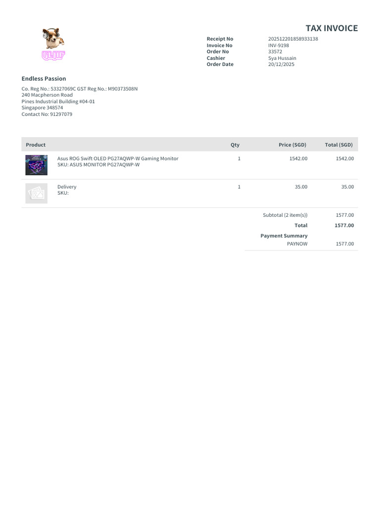 Invoice 33572 (Oled) | PDF