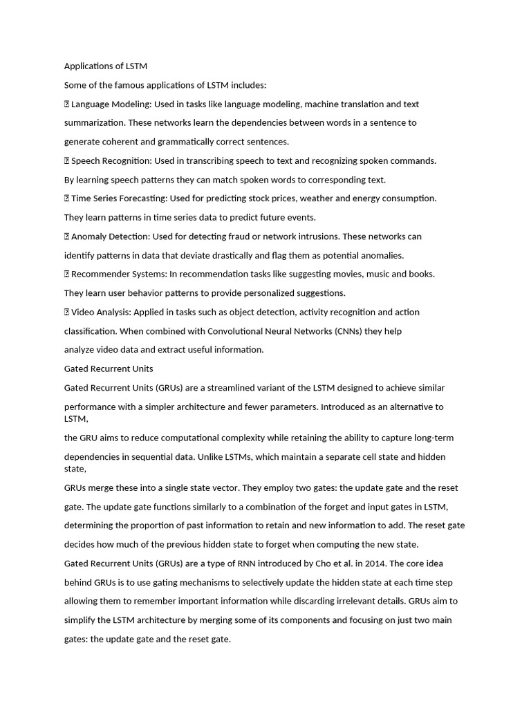 Applications of LSTM | PDF | Speech Recognition | Computational ...