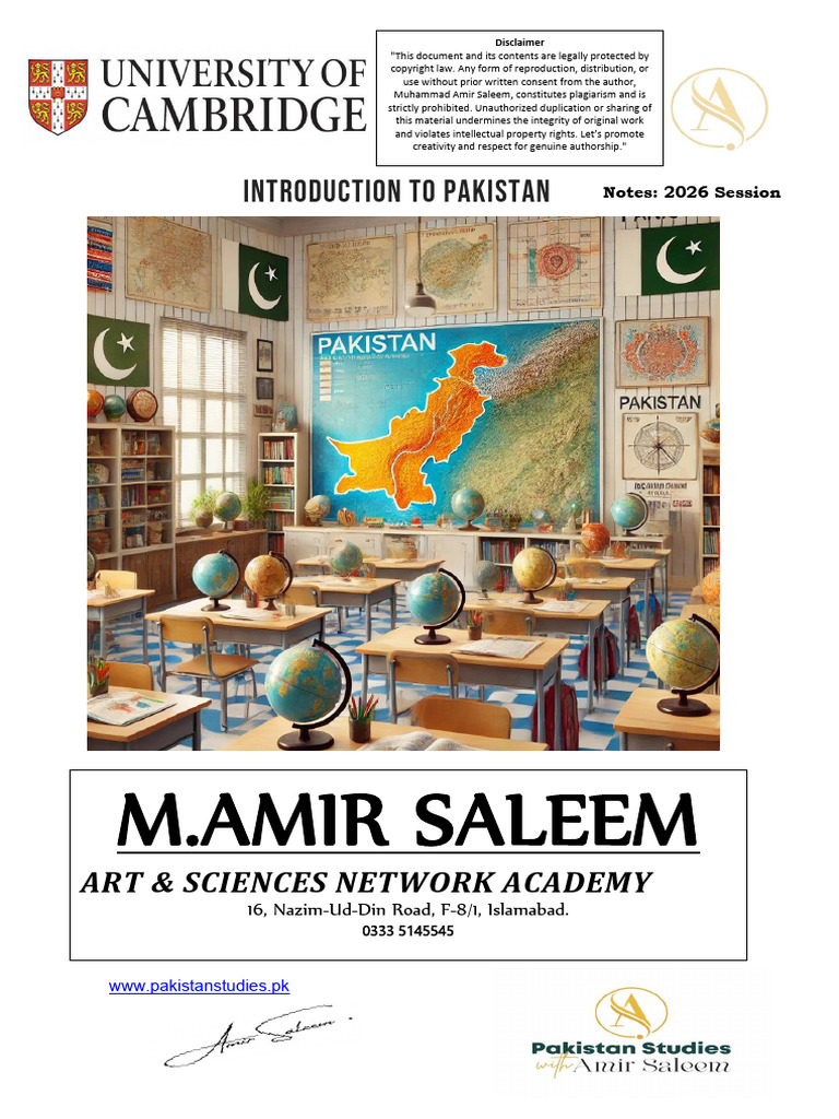 1 Notes Introduction to Pakistan May June 2026 | PDF | Khyber ...