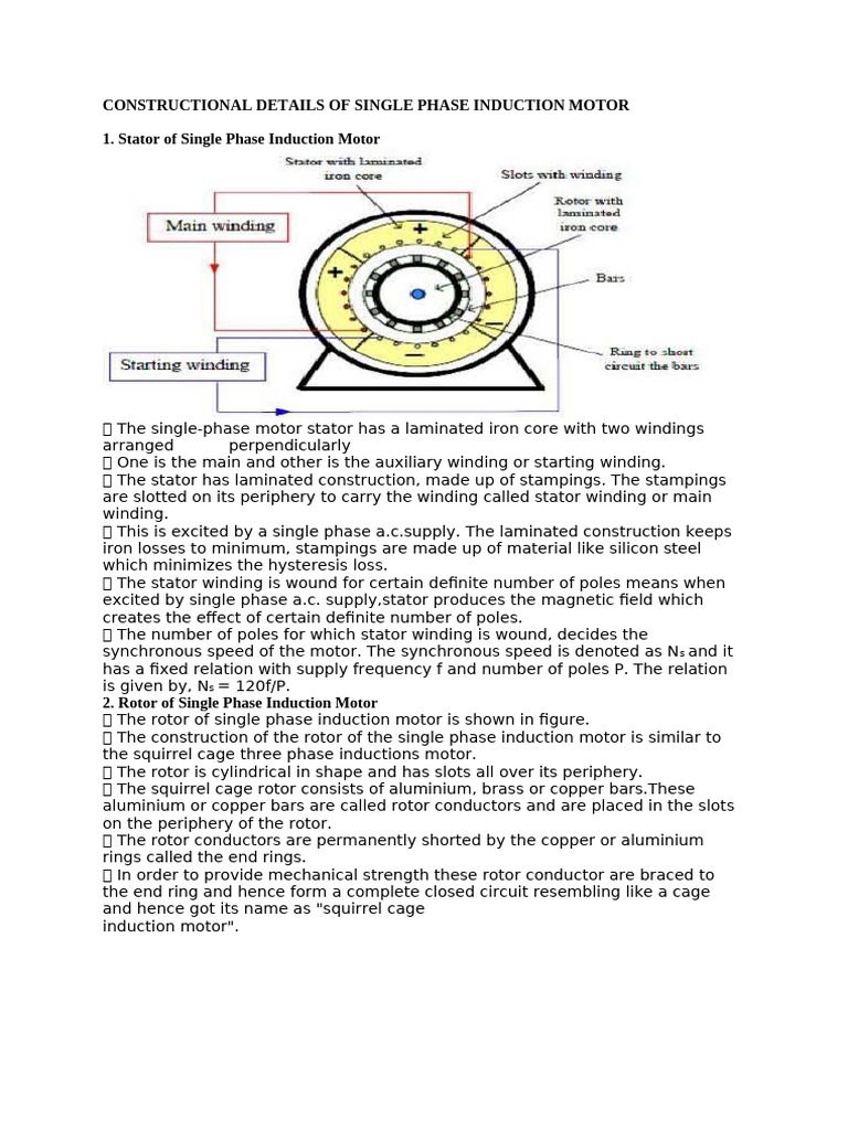 single phase induction motor | PDF | Electric Motor | Electromagnetic ...