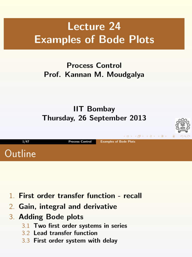 Bode Plot + First Order System | PDF | Control Theory | Frequency
