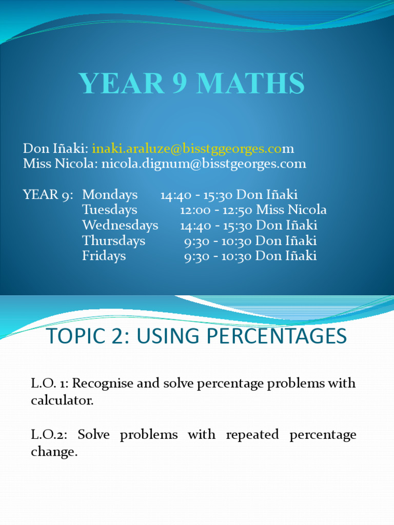 Topic 2_ Using Percentages Part 3 | PDF | Percentage | Numbers