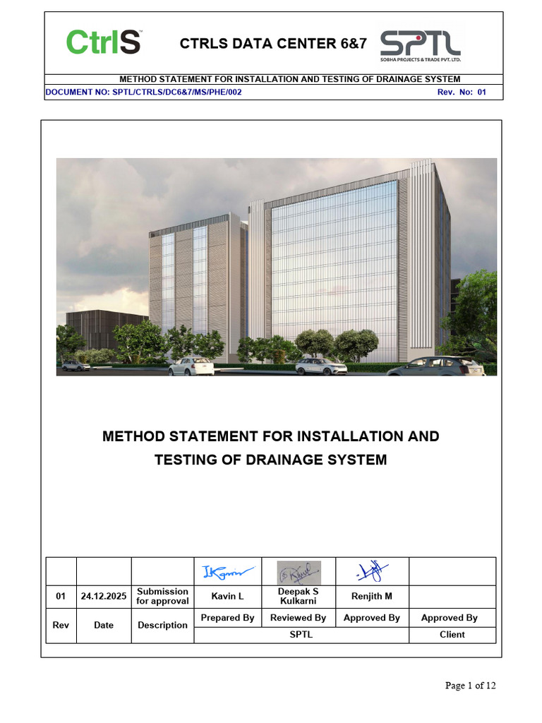 MS For Installation & Testing of Drainage System | PDF