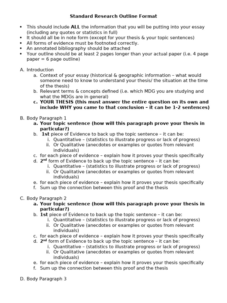 Standard Research Outline Format | PDF | Bibliography | Quantitative ...