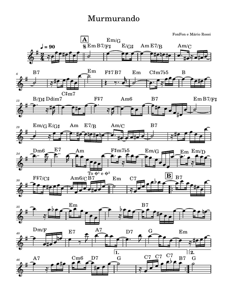 Murmurando PARTITURA PARTITURA PARTITURA PARTITURA PARTITURA | PDF ...