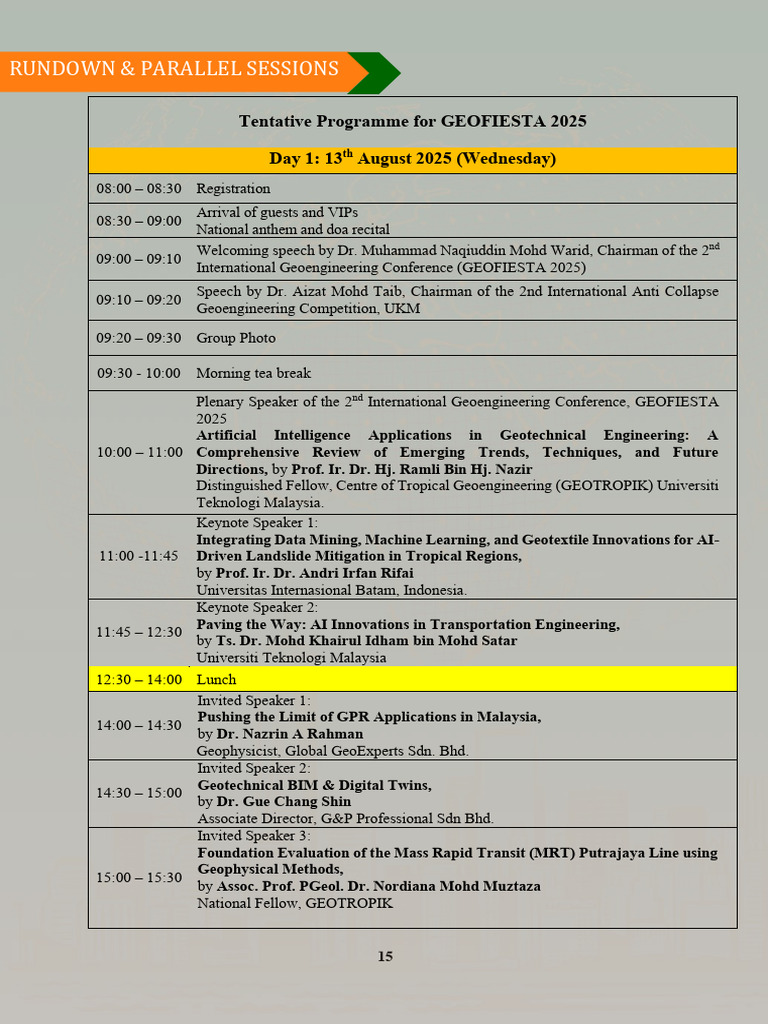 Rundown & Parallel Session | PDF | Landslide | Geotechnical Engineering