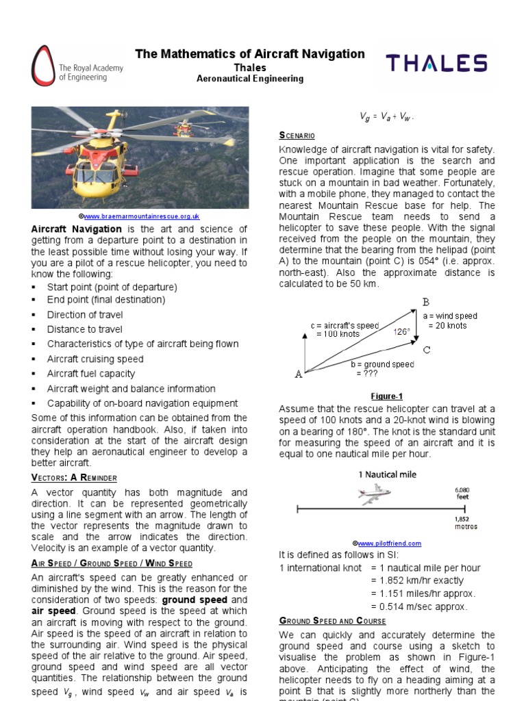 1 Aircraft Navigation | PDF | Trigonometric Functions | Teaching ...