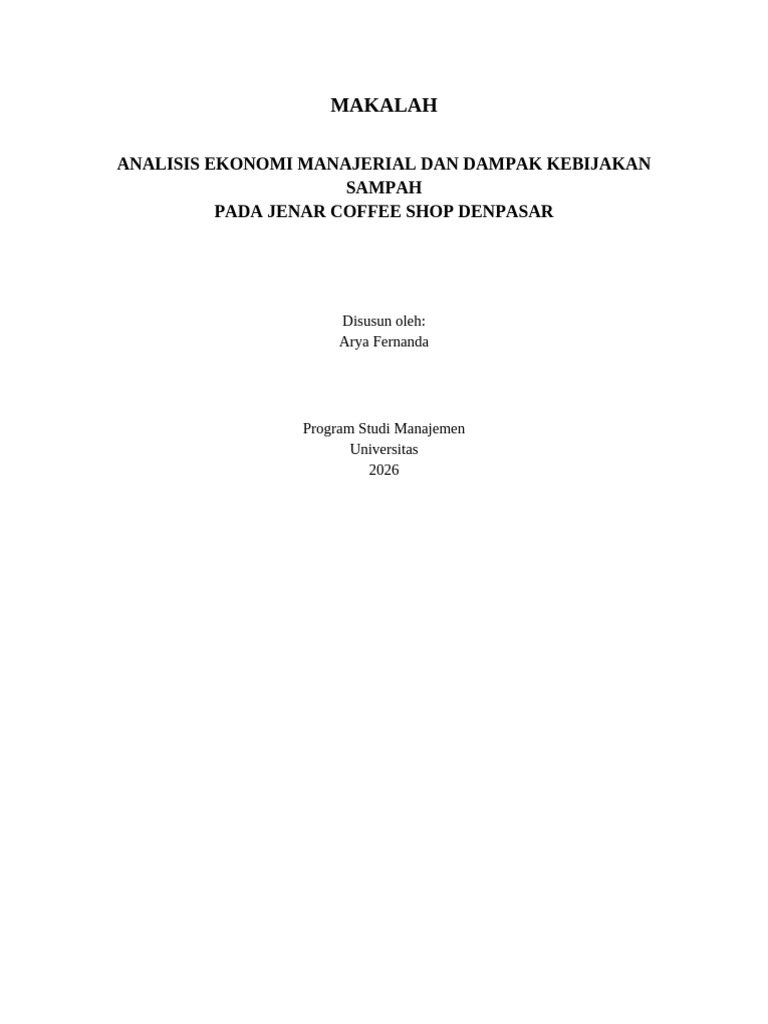 Makalah Jenar Coffee Rapi | PDF