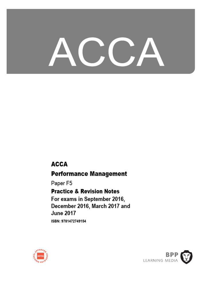ACCA PM_Revision Note_ANNOTATED_student - Copy | PDF | Multiple Choice ...