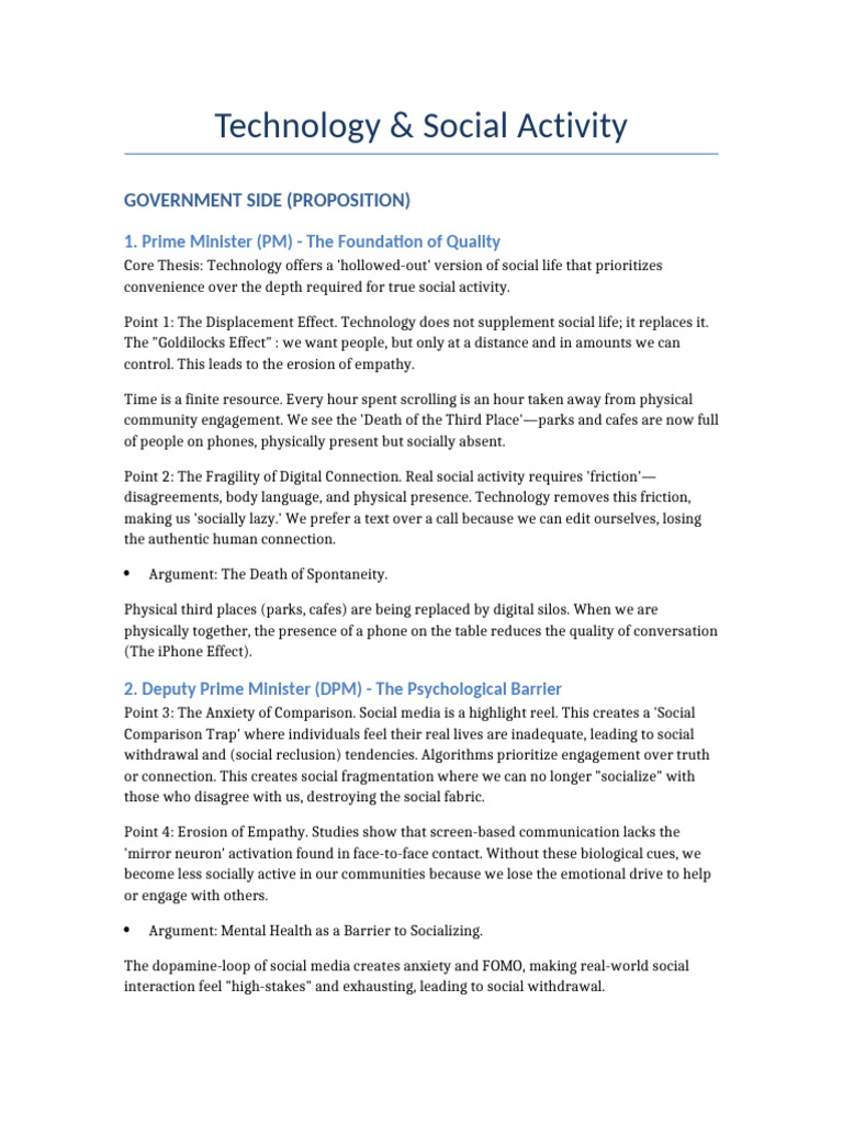 Detailed_BP_Debate_Speeches | PDF | Psychology | Behavioural Sciences
