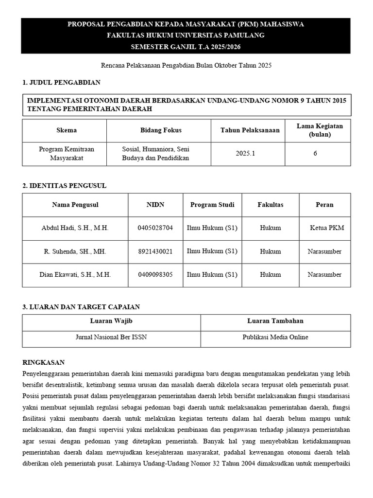 Contoh Proposal PKM Mahasiswa | PDF