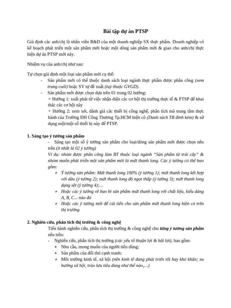 BT du an PTSP_CNTP | PDF