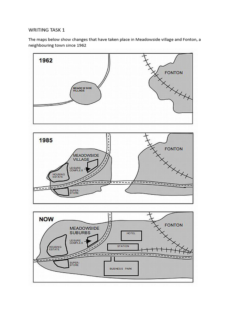 Writing Task 1 Comparing Maps | PDF