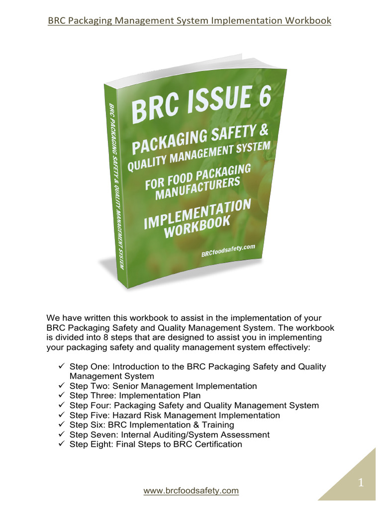 BRC Packaging Implementation Workbook Sample 2020 | PDF | Risk ...