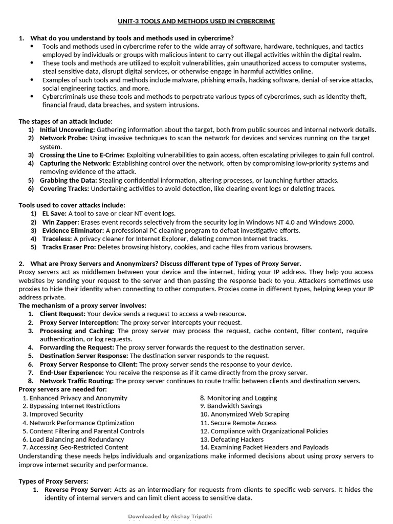 UNIT 3 cyber security | PDF | Proxy Server | Denial Of Service Attack